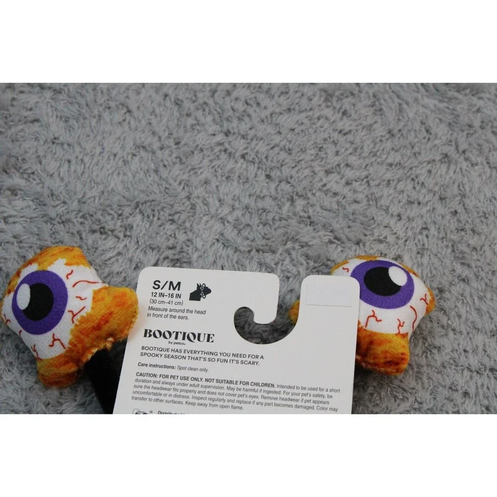 Bootique Eyeball Bat Wings Dog Headband S/M Pet Costume Halloween Accessory